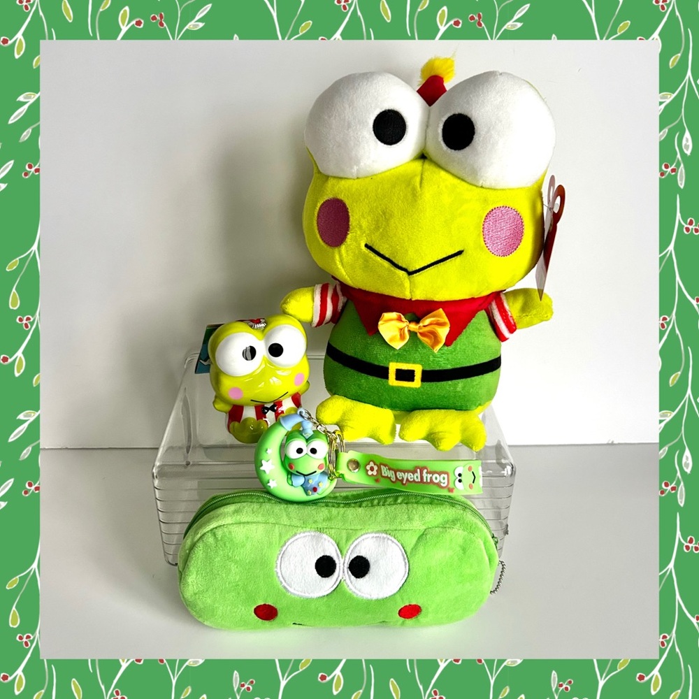 💚Keroppi Adorable Christmas 4-Piece Plush Bundle! - Picture 1 of 10